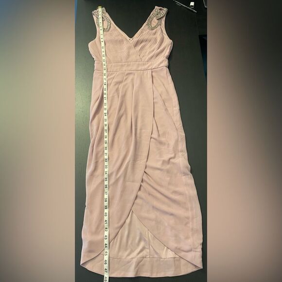 TFNC London Pink Blush Embellished Shoulder Detail Tulip Hem Midi Women’s Size S - Picture 7 of 10